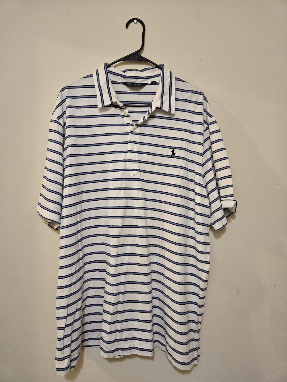 Polo by Ralph Lauren White Polo with Navy Stripes